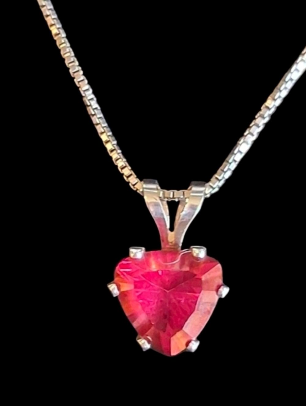 Crimson Red Topaz Sterling Silver Necklace – 2.00 CT Minimalist Pendant